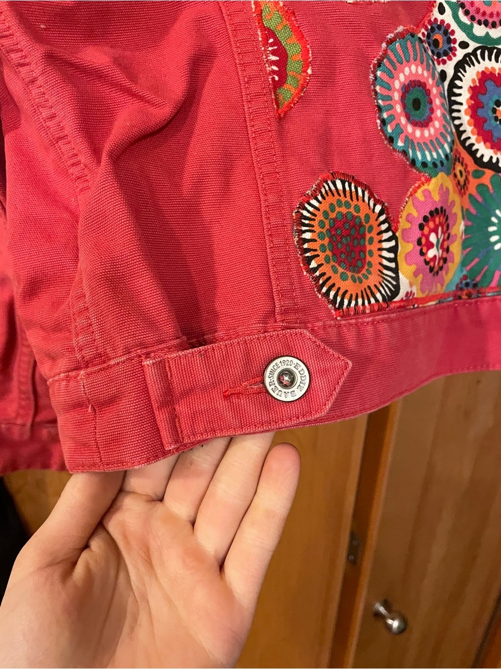 Womens Raspberry Red upcycled Eddie Bauer Jacket - Picture 5 of 7
